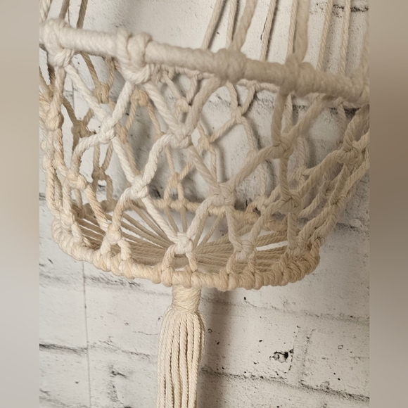 6 Cream Macrame Plant Hanger - Picture 16 of 16